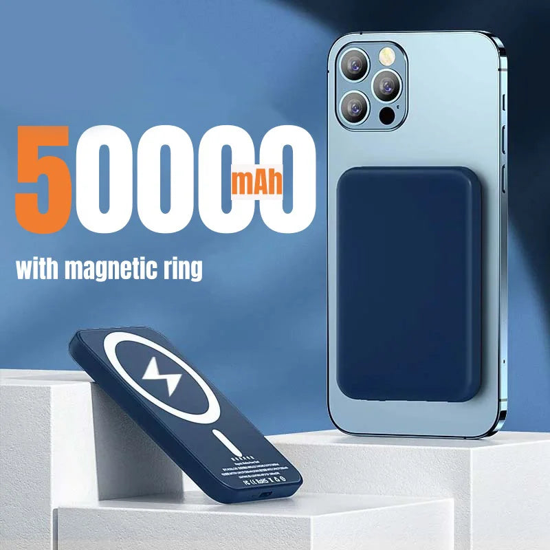 Batterie externe magnétique  50000mAh, chargeur rapide sans fil  batterie externe pour iPhone