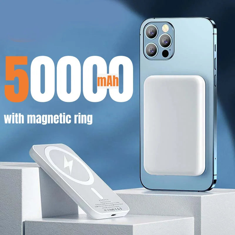Batterie externe magnétique  50000mAh, chargeur rapide sans fil  batterie externe pour iPhone